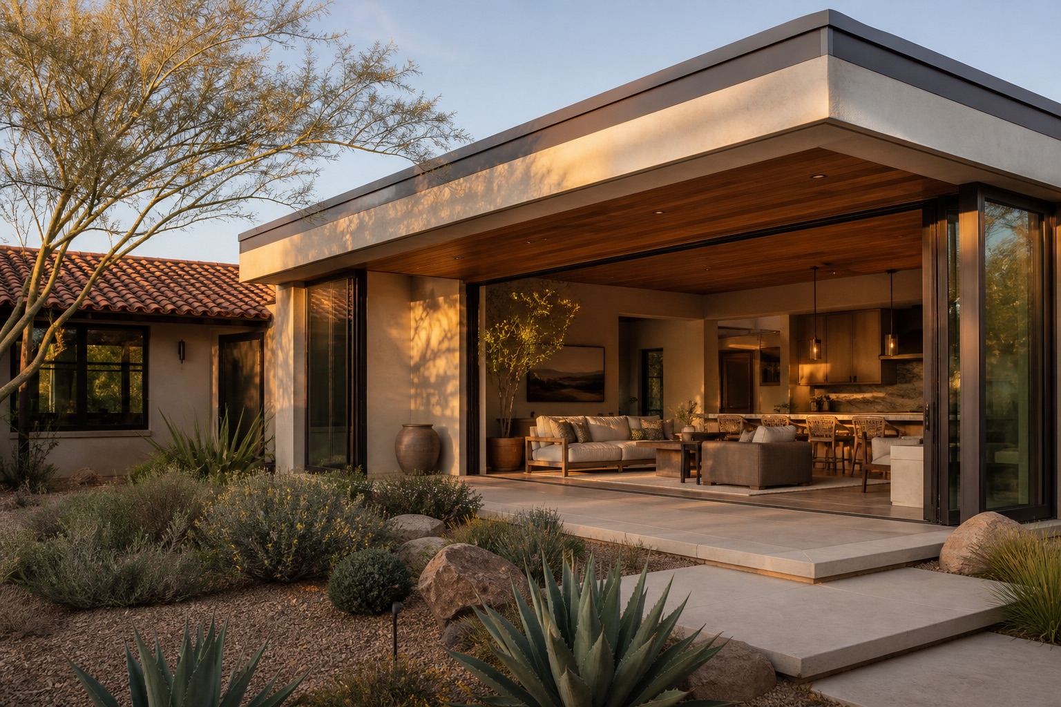Home addition with large windows